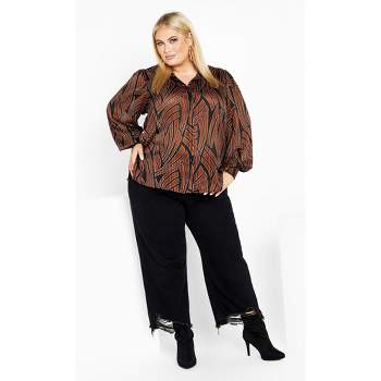 Women's Plus Size Madelyn Shirt - brown | CITY CHIC