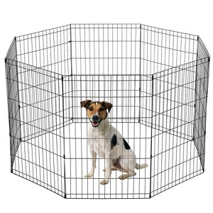 FDW Dog Playpen Dog Pen 24/30/36/42/48in Puppy Playpen with Door Entry Foldable Exercise Pen for Indoor Outdoor Use - 1 of 4