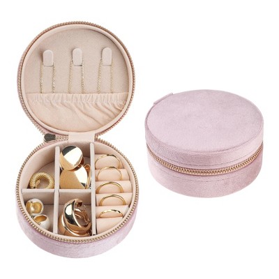 Unique Bargains Travel Gifts Small Portable Plush Velvet Jewelry Organizer