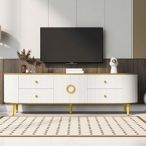 70.9" MDF Modern TV Console Table with 4 Drawers, Sideboard Cabinet with 1 Cabinet and Metal Legs for Living Room - 1 of 4