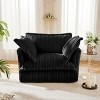SKRAN 49" Oversized Armchair,Upholstered Comfy Corduroy Couch Chair with 2 Large Soft Pillows,for Living Room Bedroom Apartment (Black, 1 Seat) - 4 of 4