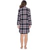 Ashford & Brooks Women's Flannel Plaid Sleep Shirt Button Down Nightgown - 3 of 4