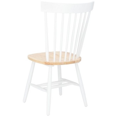 Windsor White/Natural Malaysian Oak Spindle Side Chair, Set of 2