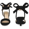 Perphy Women's Open Toe Ankle Tie Ruched Strap Bridal Kitten Heels Sandals - 2 of 4