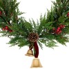 Northlight Real Touch™️ Cypress and Pine with Berries Artificial Christmas Wreath  - 28" - Unlit - 4 of 4