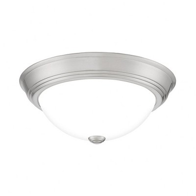 Erwin 13" Brushed Nickel and Glass LED Flush Mount