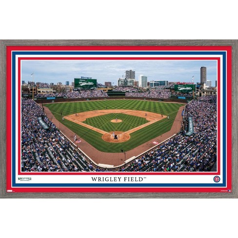Trends International Mlb Chicago Cubs - Wrigley Field 22 Framed Wall Poster  Prints Barnwood Framed Version 22.375 X 34 : Target