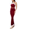 WallFlower Women's Ginger Christmas Fur Trimmed Luxe Velour Cropped Cami and Flare Pant Set - 4 of 4