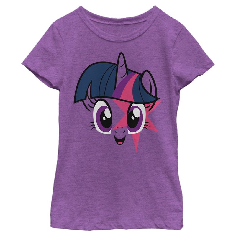 Girl's My Little Pony Twilight Sparkle Face T-Shirt, 1 of 7