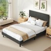 Costway Twin/Full/Queen Size Bed Frame with Height Adjustable Chevron Headboard, No Box Spring Needed Gray/Beige - 4 of 4