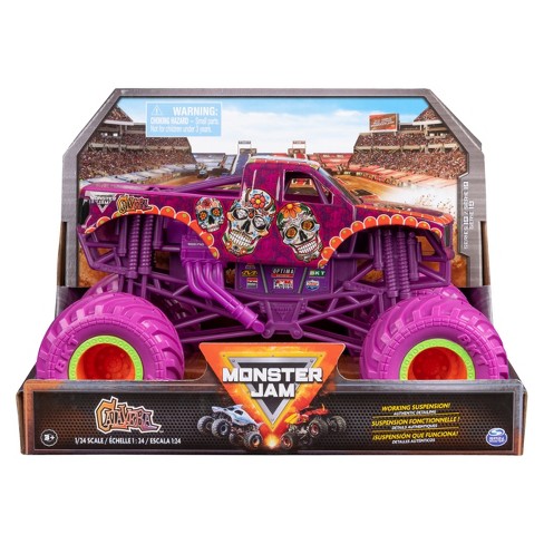  Hot Wheels Monster Trucks, Oversized Monster Truck Bone Shaker,  1:24 Scale Die-Cast Toy Truck with Giant Wheels and Cool Designs : Toys &  Games