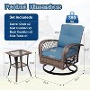 3 Pieces Outdoor Swivel Patio Rocking Chairs, Outdoor Wicker Patio Furniture, 2 Glider Chairs & Side Table, for Backyard, Garden, Balcony, Deck - 2 of 4