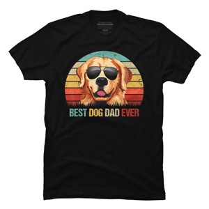 Men's Design By Humans Best Dog Dad Ever Golden Retriever By LuckyCharm99 T-Shirt - 1 of 2