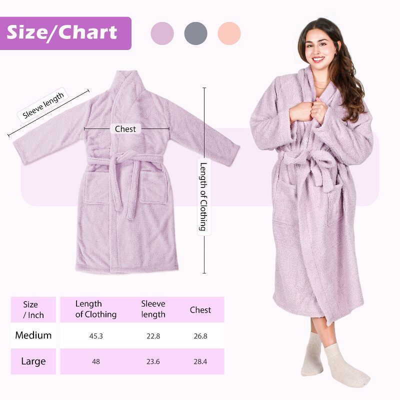 Tirrinia Premium Women's Plush Soft Robe  - Fluffy, Warm, and Fleece Shaggy for Ultimate Comfort, Available in 3 Colors, 5 of 7