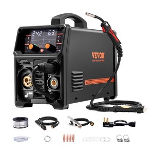 VEVOR MIG Welder, 200A Synergic Mig Welding Machine, 4-in-1 Gas MIG/Flux Core MIG/Stick/Lift TIG Multi-Process Welder Machine,110V/220V, Black - 1 of 4