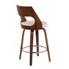 Mid-Century Modern 24" Counter Stool with Swivel in Faux Leather with Footrest, Set of 2 for Kitchen - 4 of 4