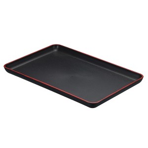Unique Bargains Plastic Wood Grain Food Tea Serving Tray - 1 of 4