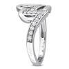 EVERLY JEWELRY | Sterling Silver 2/5 CT TGW Created White Sapphire Heart and Zigzag Ring - 2 of 4