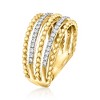 Ross-Simons 0.33 ct. t.w. Diamond Multi-Row Ring in 18kt Gold Over Sterling - 3 of 4