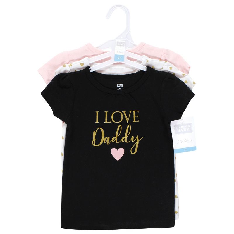 Hudson Baby Infant Girl Short Sleeve T-Shirts, Girl Daddy, 2 of 6