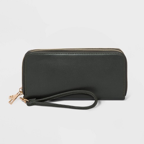 LEATHER ZIP PURSE, Black