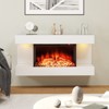 Tangkula 18" Electric Fireplace w/ 32" Floating Mantel 12-Color Dimmable Flame 8H Timer - 2 of 4