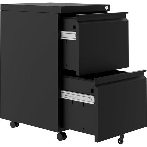 2-Drawer Mobile File Cabinet with Locking Drawers & Wheels, Rolling Metal Filing Cabinet, Compact Design for Letter/Legal Files - 1 of 4