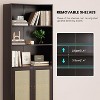 Lirago 5 Shelf Tall Bookcase with Rattan Doors Dark Walnut Freestanding Storage Display Shelves for Home Office Bedroom Living Room Easy to Assemble - 4 of 4