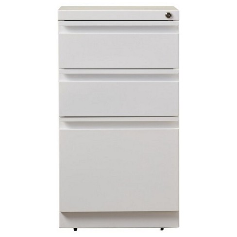 Steel 3 Drawer Mobile File Cabinet In White Scranton Co Target