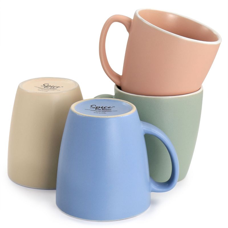 Spice by Tia Mowry 4 Piece 17.5oz Stoneware Mug Set in Matte Assorted Colors, 3 of 7