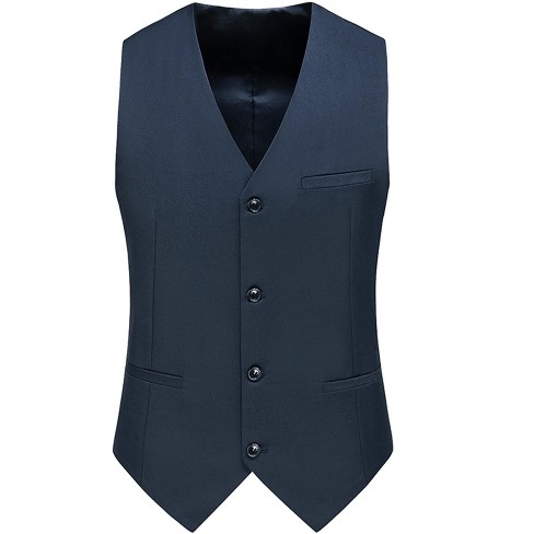 Lars Amadeus Men s Classic Fit Single Breasted Business Prom Waistcoat Navy Blue Small Target