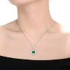 Guili White Gold Plated Necklace with Green and White Cubic Zirconia Accent Pendant, adding a pop of color and elegance to any ensemble. - 3 of 3