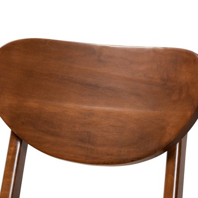 Katya Adjustable Walnut Wood Bar Stool Set in Sand Fabric