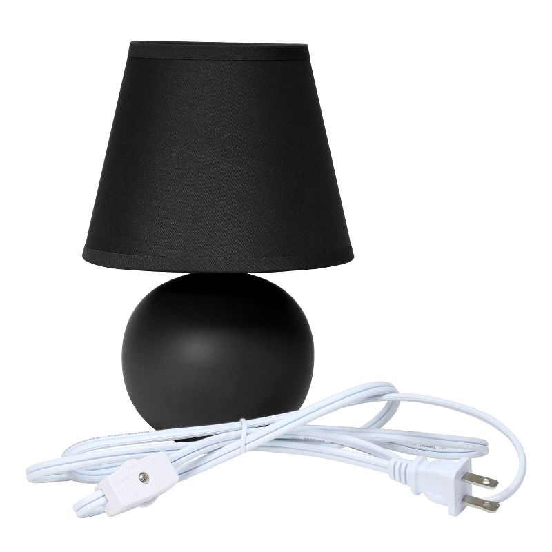 8.66" Petite Ceramic Orb Base Bedside Table Desk Lamp with Matching Tapered Drum Fabric Shade - Creekwood Home, 3 of 10