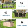 12X20 FT Outdoor Hardtop Gazebo,Metal Gazebo With Double Roof Canopy And Curtain,Galvanized Permanent Large Patio Gazebo-Coolbibila - 2 of 4