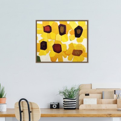 Vibrant Yellow and Red Beaded Framed Canvas Wall Art, 20 x 16