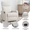 Okak Fabric Accent Manual Recliner Chair with Heat Massage Function Modern Recliner with Rocker and Swivel for Living Room Bedroom Guest Room, Brown - 2 of 4