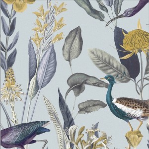 Glasshouse Soft Grey Birds Tropical Paste the Wall Wallpaper - 1 of 4