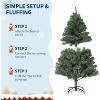 Artificial Spruce Christmas Tree, Premium PVC Hinged Holiday Tree with Sturdy Metal Base, Collapsible Stand for Home, Indoor/Outdoor Use - 4 of 4