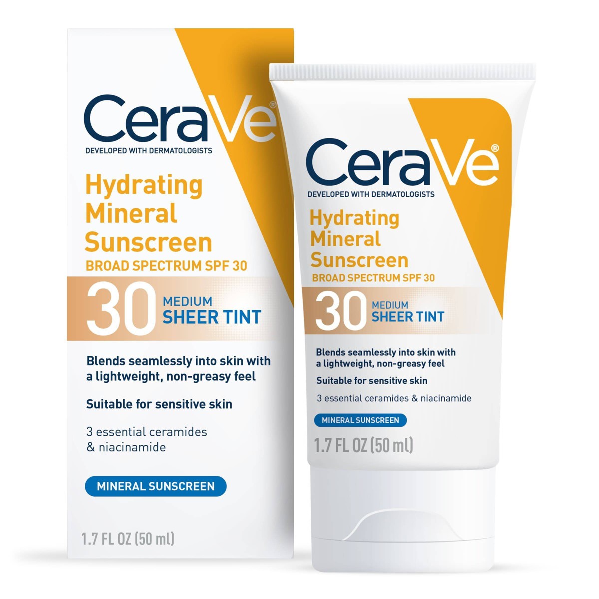 CeraVe Hydrating Mineral Tinted Face Sunscreen SPF 30 bottle