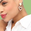 SOHI Women's Gold Block Heart Drop Earrings - 3 of 3