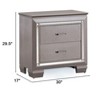 NicBex 2 Drawer Crocodile-Textured Nightstand,Bedside Table with LED Light for Bedroom,Living Room - 3 of 4
