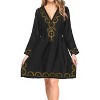 LA LEELA women's Vacation Casual Swim Holiday Beachwear Summer Beach Dress Short Cute Bathing Suit Cover Ups 8-12 Black, Solid - 2 of 4