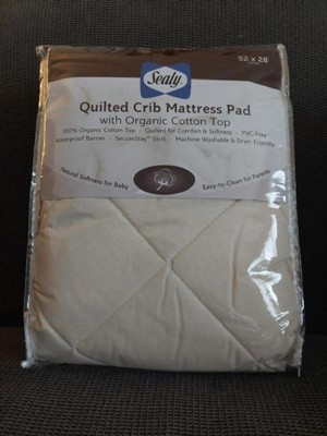 Sealy Quilted Crib Mattress Pad With Organic Cotton Top : Target