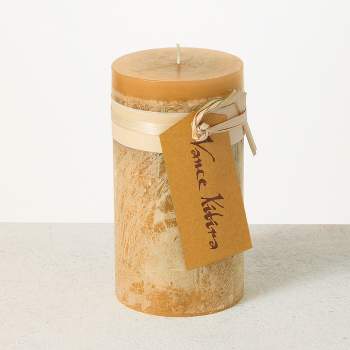 Vance Kitira 8" Brown Sugar Timber Pillar Candle ,Scentless, Clean-Burning, Environmental Friendly