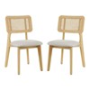 HOMLUX Set of 2 Rattan and Oak Dining Chairs with Ash Wood Legs includes Rubber Floor Protectors - 2 of 4