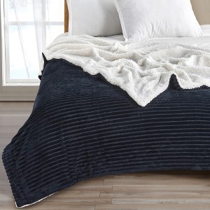Ribbed Texture Reversible Bed Blanket - Great Bay Home - 1 of 4