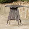 ACEPANO Outdoor Rattan Round Accent Coffee Table Furniture-Brown - 4 of 4
