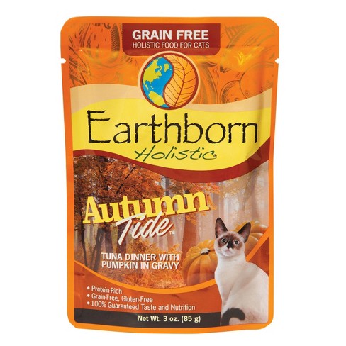 Earthborn Holistic Autumn Tide with Tuna & Pumpkin Gravy Grain-Free Wet Cat Food Pouches - (3 oz) Pack of 24 - image 1 of 1