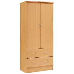 2 Door Armoire With 2 Drawers And Clothing Rod In Cherry Hodedah